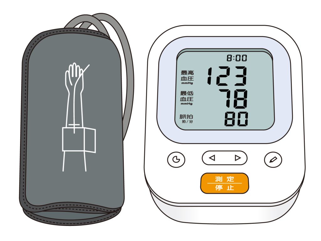 家庭用血圧測定器のイラスト